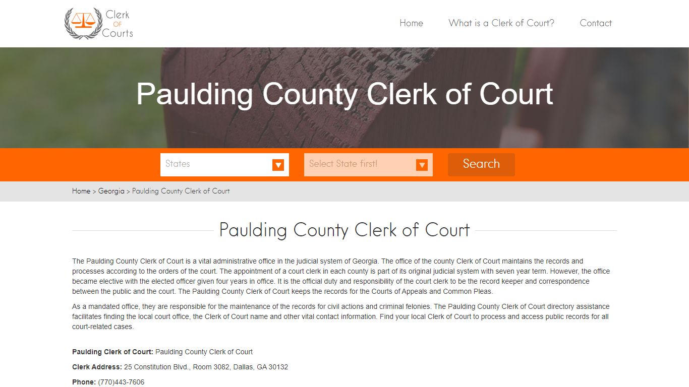 Find Your Paulding County Clerk of Courts in GA - clerk-of-courts.com